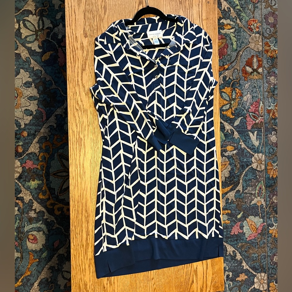Blue and White patterned dresss